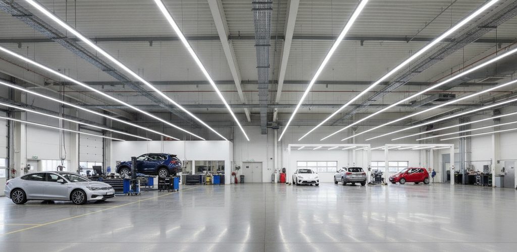 Autohandel und Kfz-Werkstatt beleuchten: Lux, Leuchten, Zonen