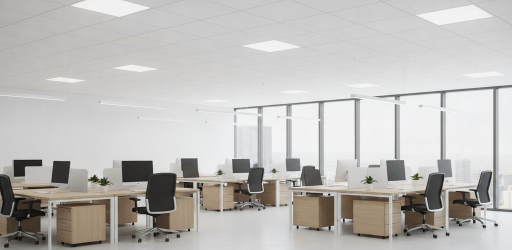 Büro mit Rasterdecke auf LED umrüsten: Ersparnis und Steuerung