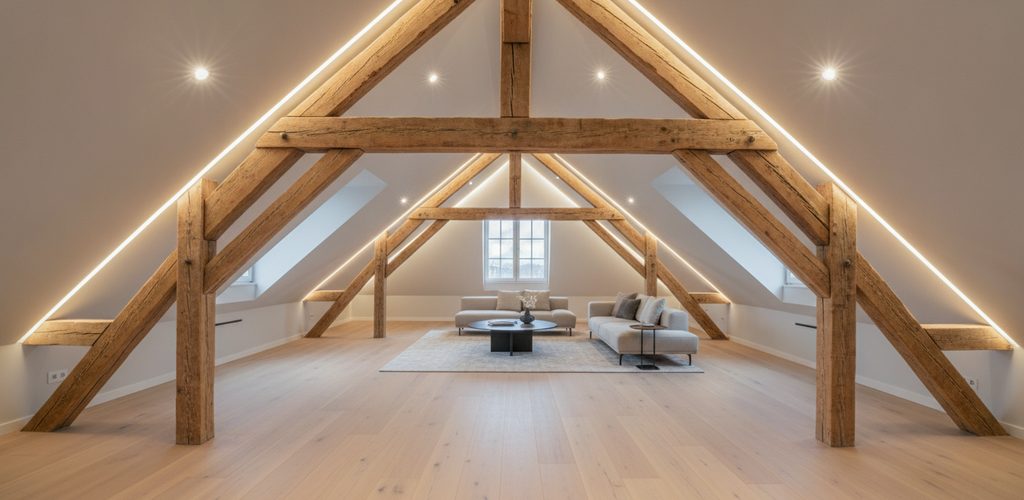Dachgeschoss, Gewölbe und Dachboden beleuchten: Leuchten, Lux, IP