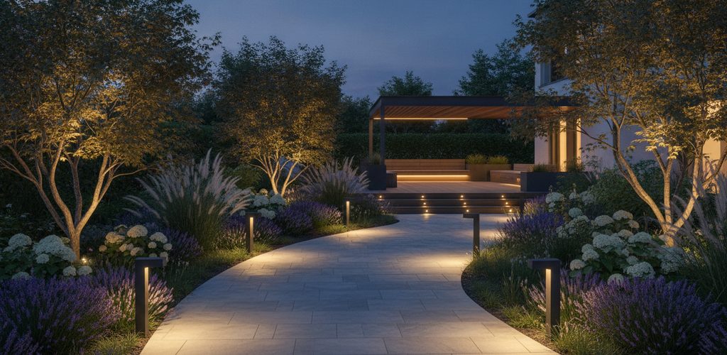 Gartenbeleuchtung planen: Leuchten, Lichtfarbe, 12 V und Steuerung
