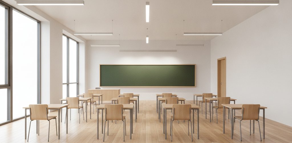Klassenzimmer mit 562 Lux: Warum die Tafel extra Licht braucht