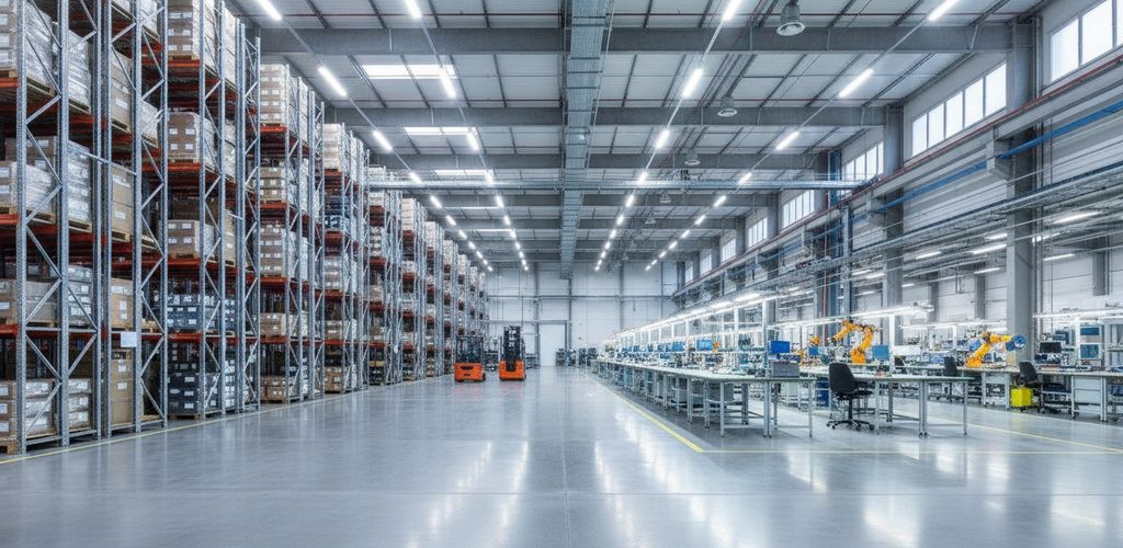 Lager- oder Produktionshalle: Beleuchtung nach Zonen richtig planen