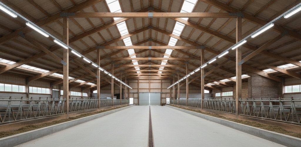 Landwirtschaftliche Gebäude beleuchten: Stall, Reithalle, Werkstatt