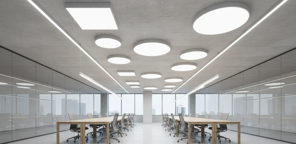 LED-Aufbauleuchten für die Decke: Auswahl, Planungsbeispiele, Fehler