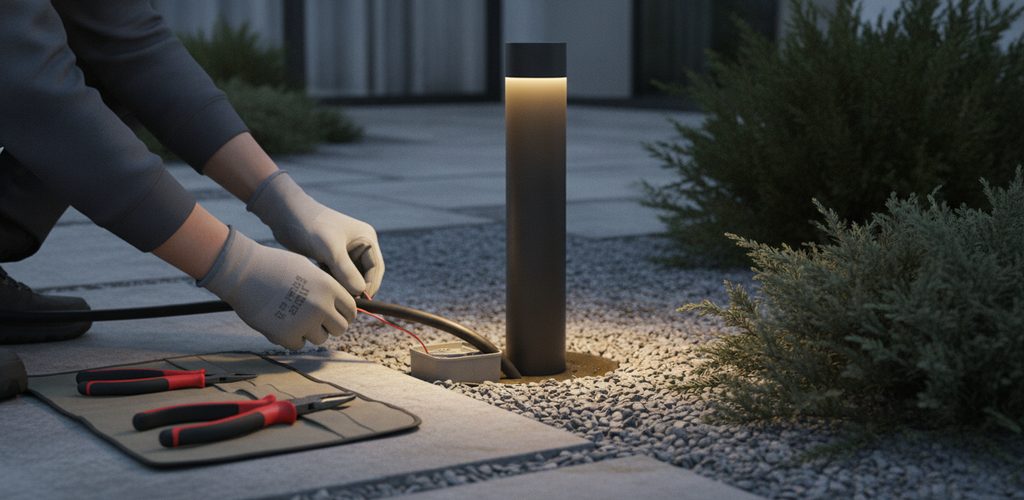 LED-Außenleuchten installieren: Erdkabel, Abdichtung, Prüfung