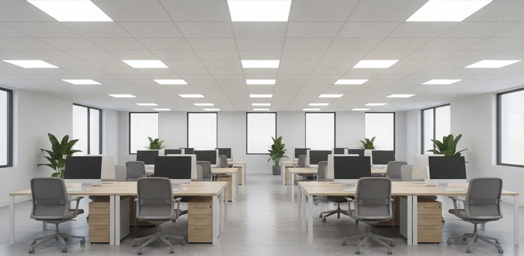 LED-Deckenpanel auswählen: Format, Lumen, UGR und Panelanzahl
