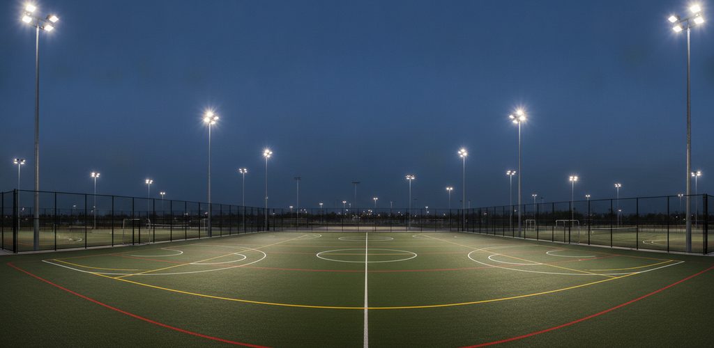 Multifunktionsspielfeld beleuchten: Lux, Masthöhe, Amortisation