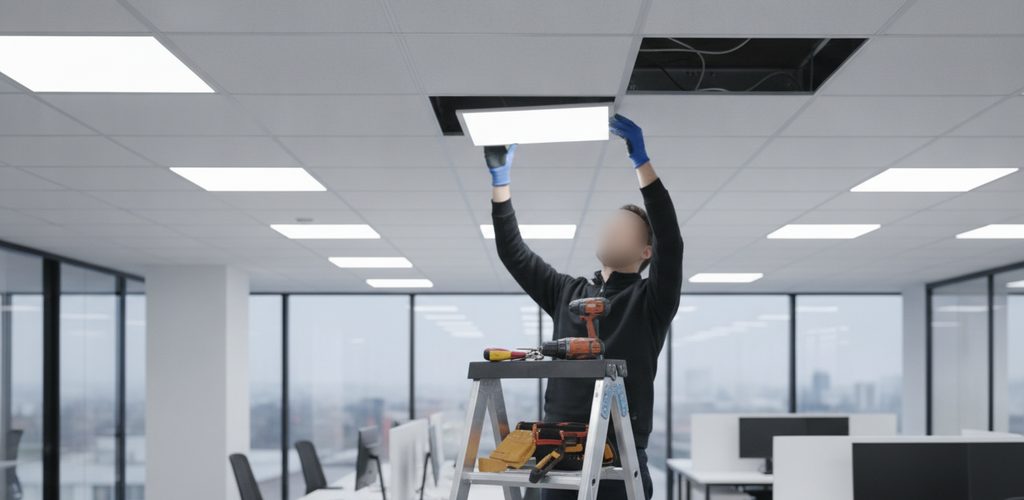 Rasterdecke mit LED nachrüsten: Einlegeleuchten, Verkabelung, Wartung