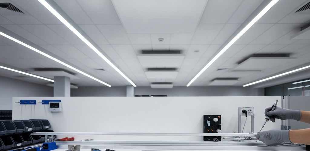 Schattenfreie LED-Beleuchtung montieren: Abstände, Anschluss, Prüfung
