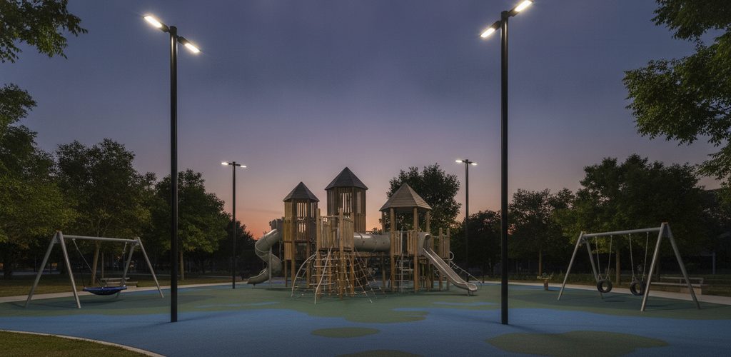 Spielplatz beleuchten: Lux-Werte, Masthöhe, Steuerung und Kosten