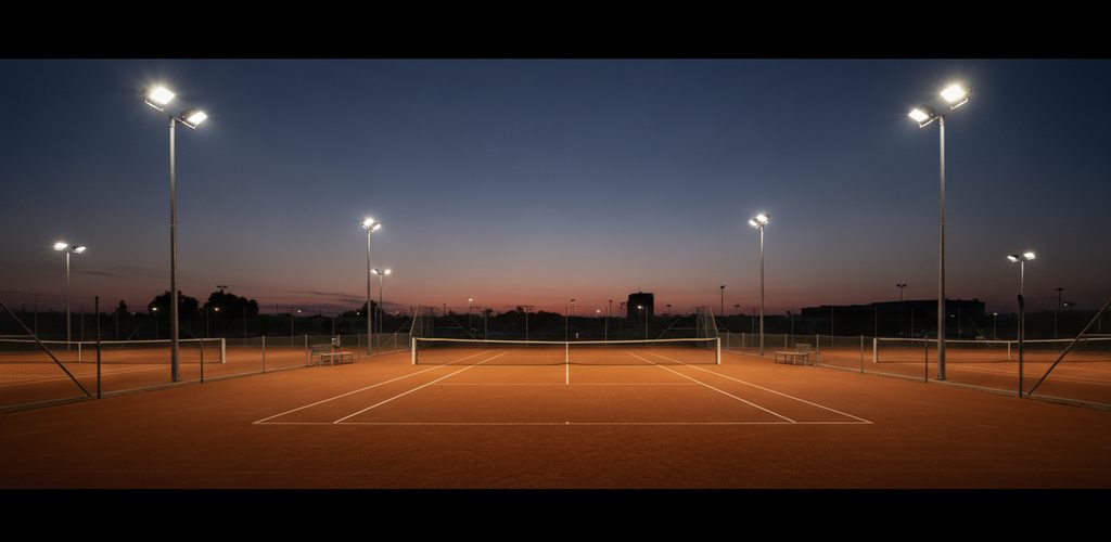 Tennisplatz beleuchten: Lux-Werte, Masten, Blendschutz, Steuerung