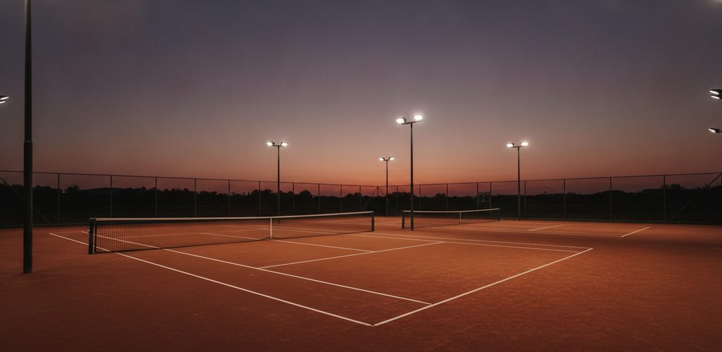 Tennisplatz mit 500 Lux: Lichtberechnung mit DIALux