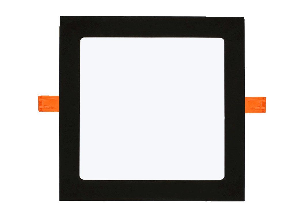 Schwarzes Einbau-LED-Panel 12W quadratisch 170x170mm tagweiß