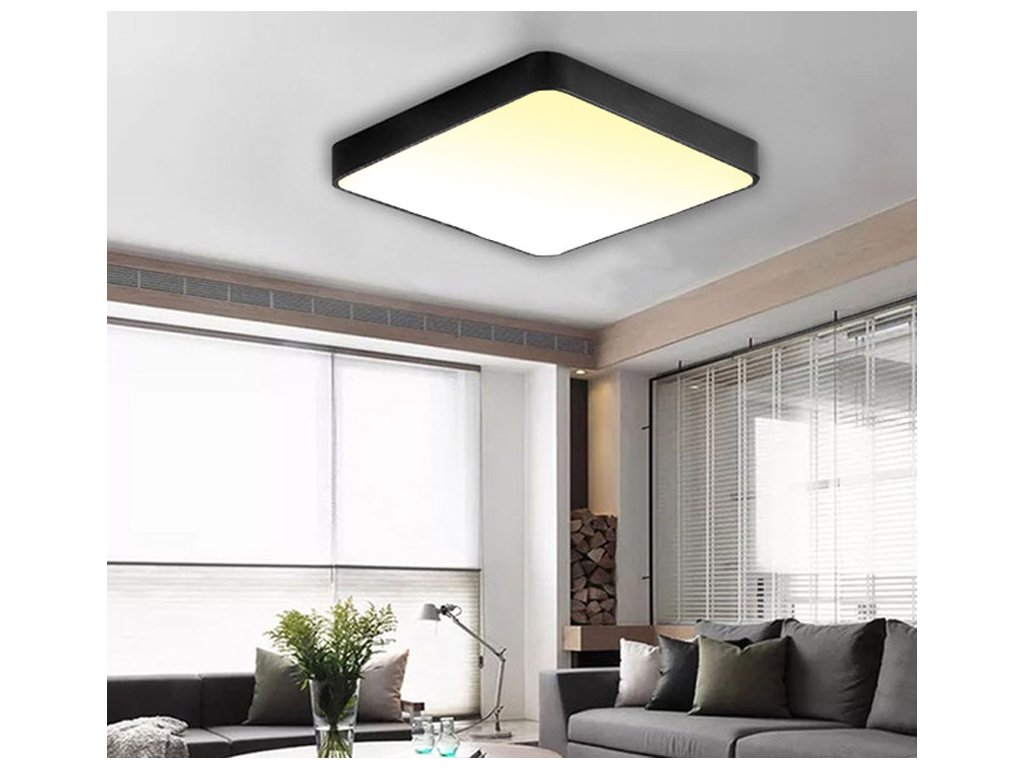 Schwarzes Design LED Panel 500x500mm 36W warmweiß