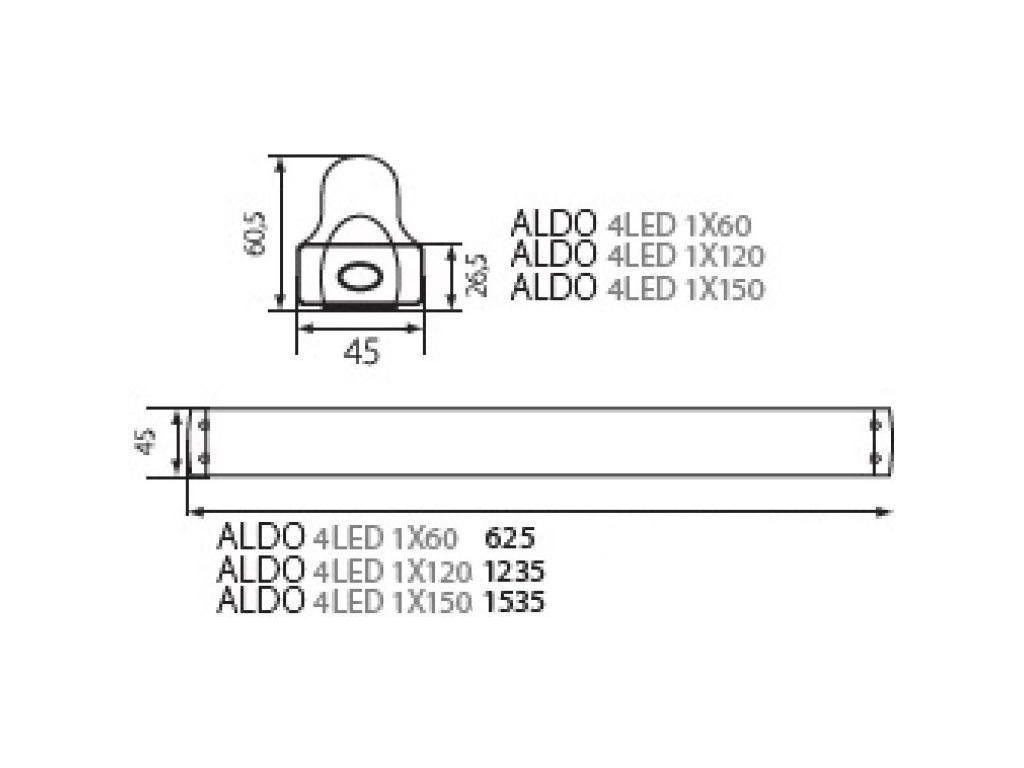LED Leuchtstoffröhre 120cm ALDO 4LED 1X120 (ohne Röhren) 