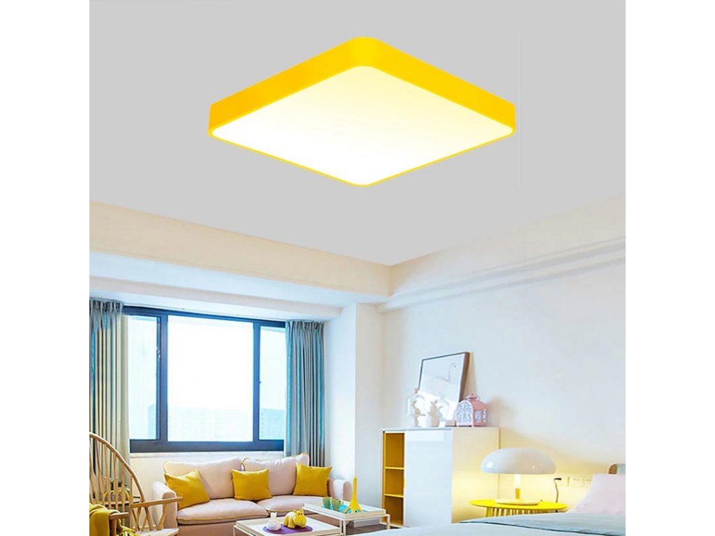 Gelbes Design LED Panel 500x500mm 36W Warmweiß