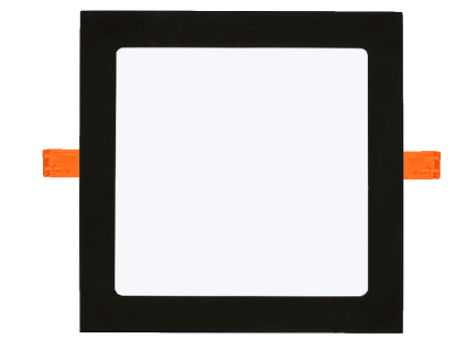 Schwarzes Einbau-LED-Panel 12W quadratisch 170x170mm neutralweiß