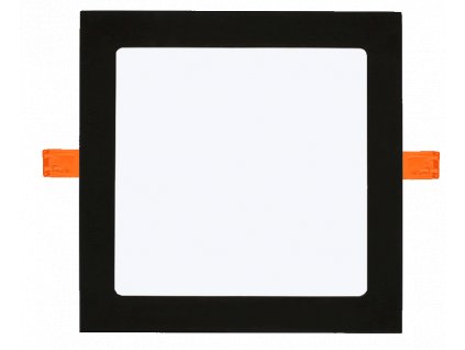 Schwarzes Einbau-LED-Panel 18W quadratisch 225x225mm tagweiß