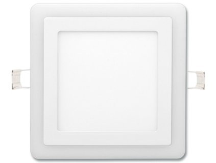 Weißes LED Einbaupanel duo 195x195mm 12W Tageslicht + 4W warmweiß