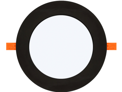 Schwarzes LED EinbauPanel 18W rund 225mm neutralweiß