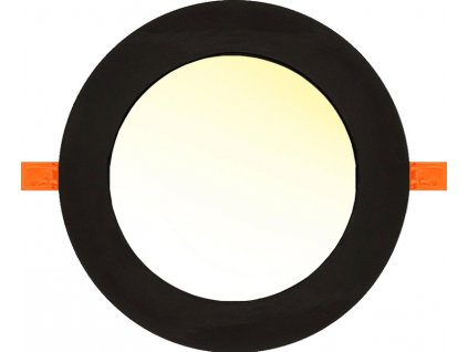 Schwarzes LED EinbauPanel 6W rund 120mm warmweiß