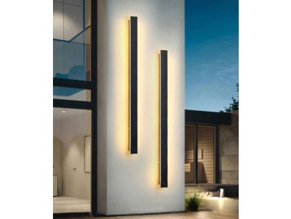 Schwarze moderne LED Wandleuchte Strip 60W 200cm/5cm IP65 3000K