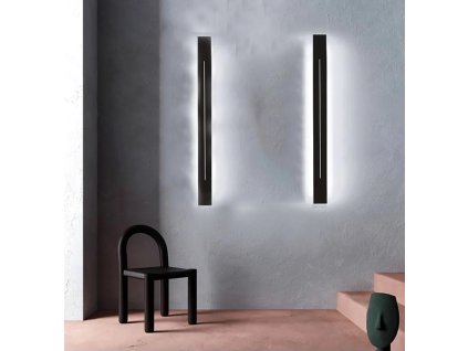Schwarze moderne LED Wandleuchte Strip 38W 120cm/5cm IP65 4500K mit Sensor