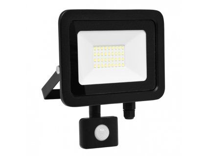 Schwarzer LED Strahler 30W city mit Sensor 5000K Neutralweiß IP44