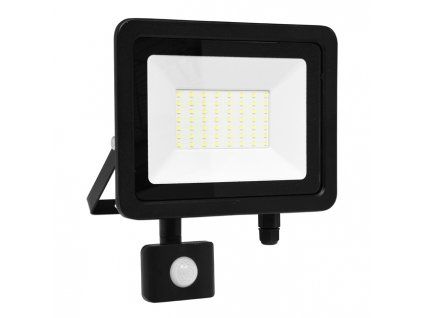 Schwarzer LED Strahler 50W city mit Sensor 5000K Neutralweiß IP44