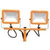 Oranger LED-Reflektor mit Teleskopstativ 2x30W neutralweiß
