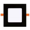Schwarzes Einbau-LED-Panel 12W quadratisch 170x170mm neutralweiß