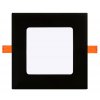 Schwarzes Einbau-LED-Panel 12W quadratisch 170x170mm tagweiß