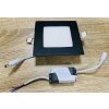 Schwarzes LED EinbauPanel 12W quadratisch 170x170mm warmweiß