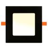 Schwarzes LED Panel für den Einbau 3W quadratisch 85x85mm warmweiß