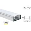 LED Profil N8 Wandmontage silber 1m